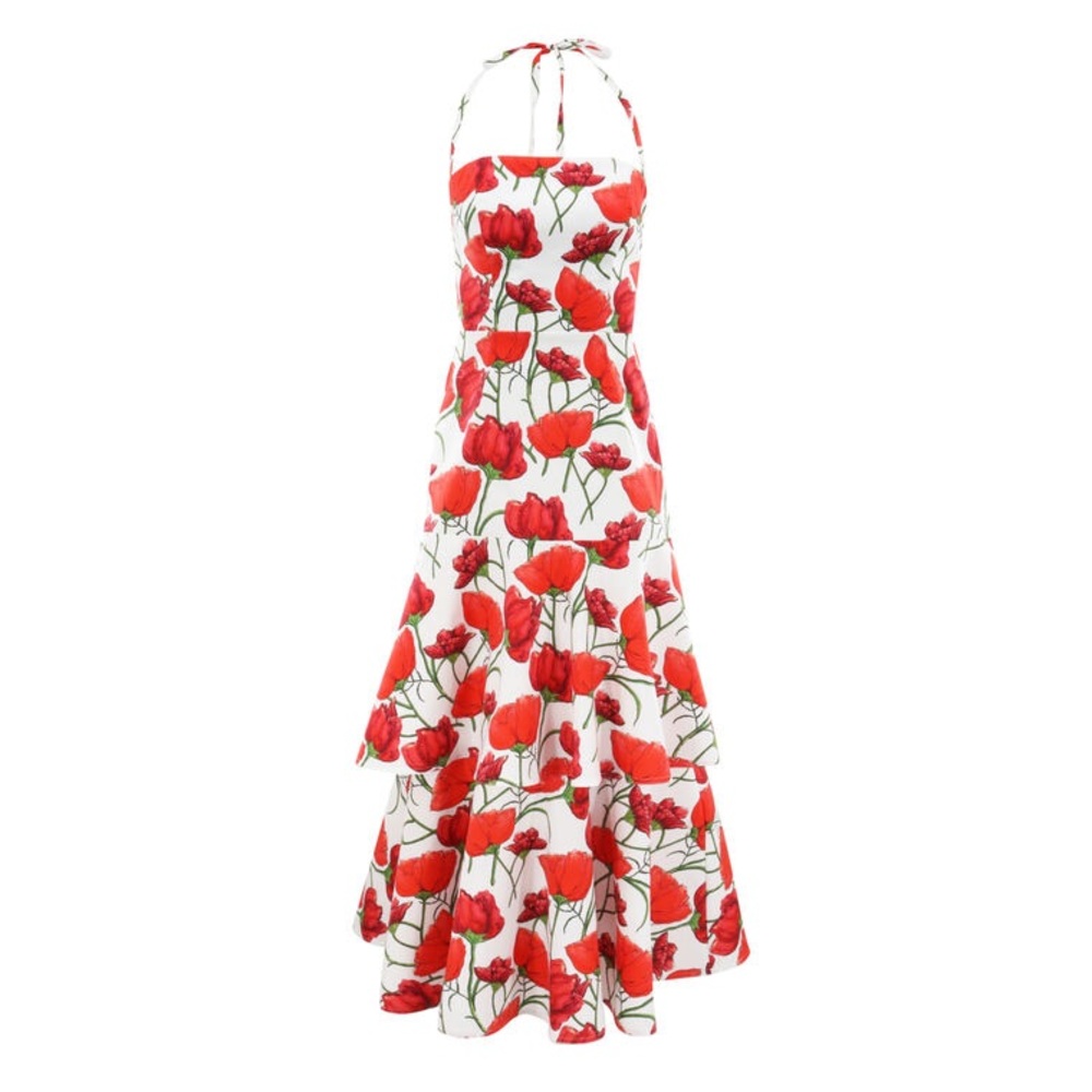 Millie Peonia Poplin Dress Red Multi - Picture 5 of 7
